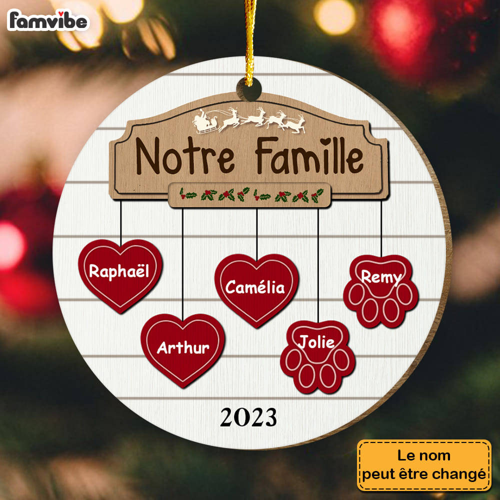 Personalized Gift For Family French Famille Circle Ornament 30311 Primary Mockup