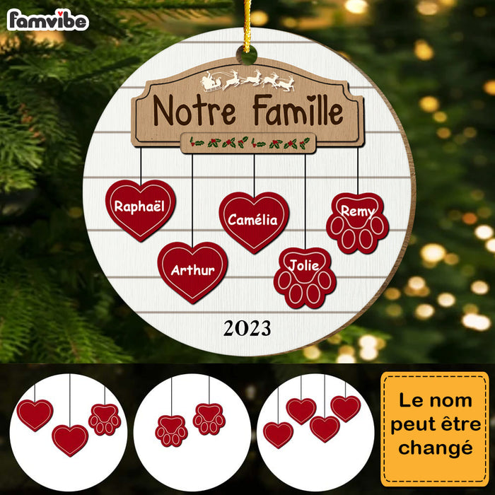Personalized Gift For Family French Famille Circle Ornament 30311 1