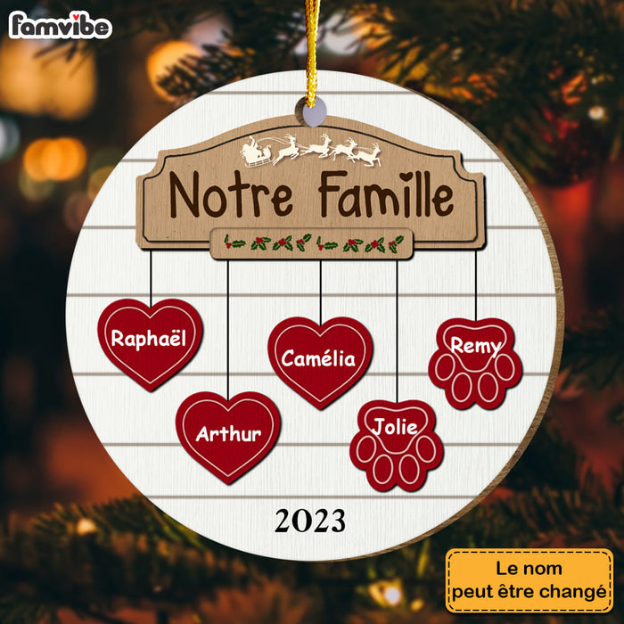 Personalized Gift For Family French Famille Circle Ornament 30311 1