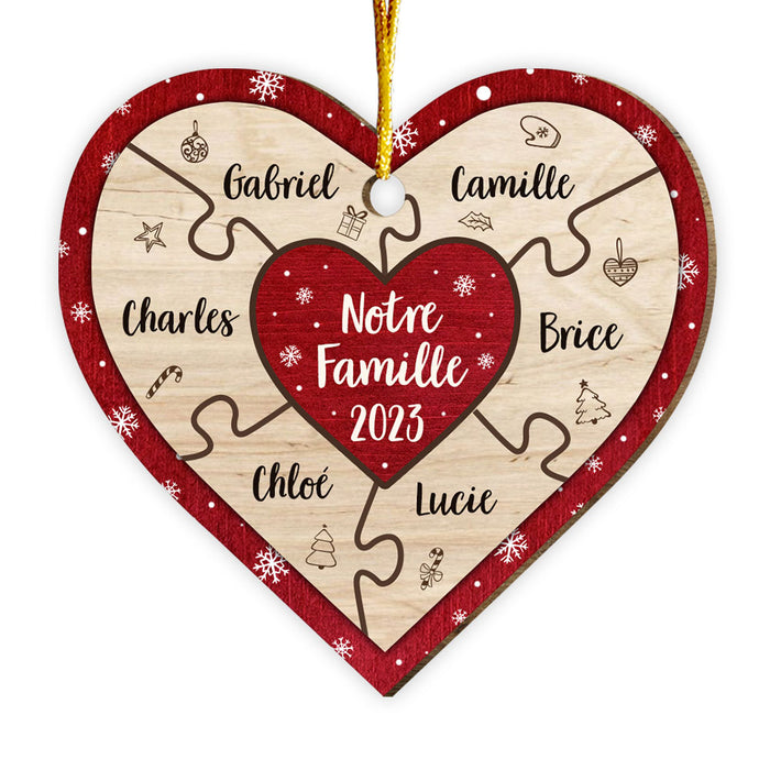 Personalized Gift For Family French Notre Famille Circle Ornament 30312 Heart Ornament 1