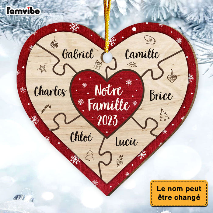 Personalized Gift For Family French Notre Famille Circle Ornament 30312 Heart Ornament 1