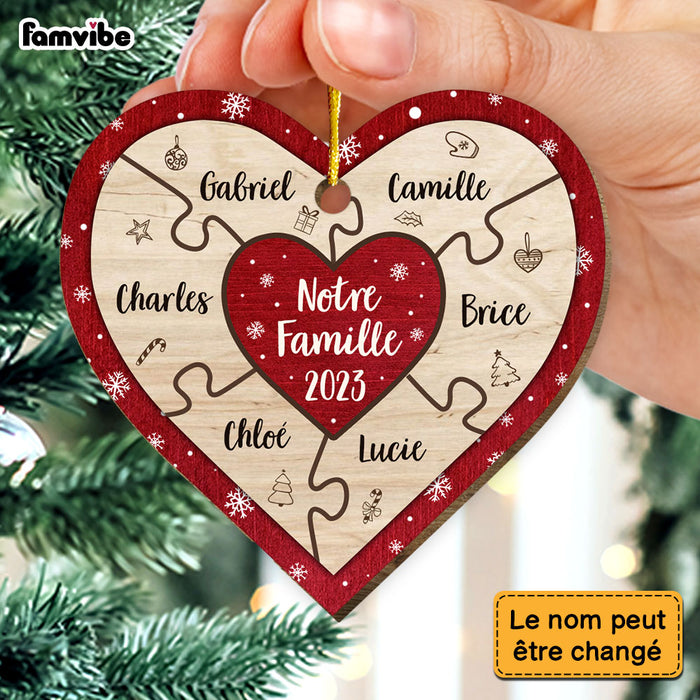 Personalized Gift For Family French Notre Famille Circle Ornament 30312 Heart Ornament 1