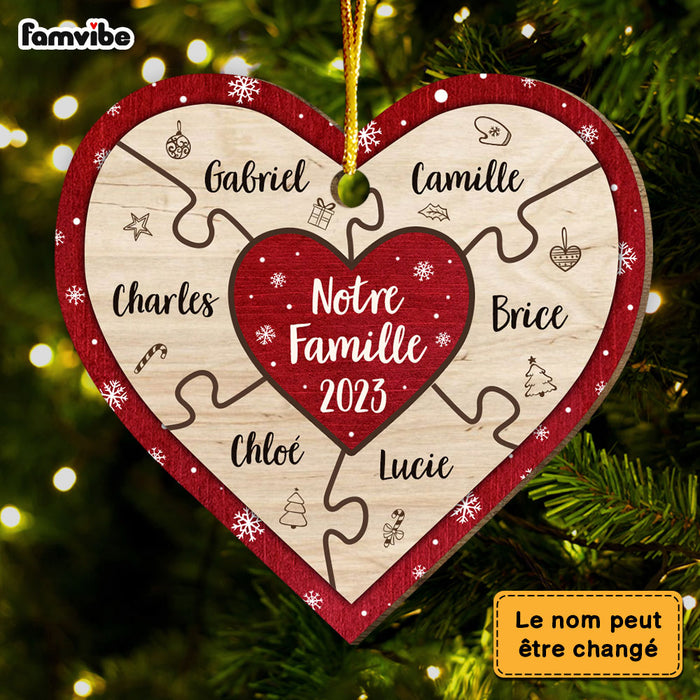 Personalized Gift For Family French Notre Famille Circle Ornament 30312 Heart Ornament 1