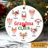 Personalized Christmas Gift Grandma Claus Reindeers Circle Ornament 30315 1