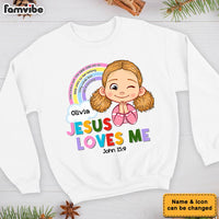Personalized Gift For Granddaughter Jesus Loves Me Christian Kid T Shirt - Kid Hoodie - Kid Sweatshirt 30321 thumb 1