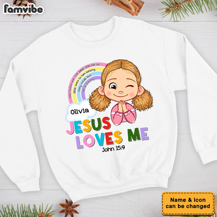 Personalized Gift For Granddaughter Jesus Loves Me Christian Kid T Shirt - Kid Hoodie - Kid Sweatshirt 30321 1