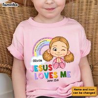 Personalized Gift For Granddaughter Jesus Loves Me Christian Kid T Shirt - Kid Hoodie - Kid Sweatshirt 30321 thumb 1