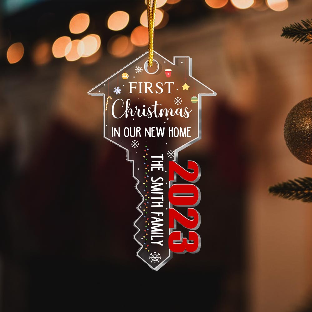 Personalized Gift For Family First Christmas In New Home Ornament 30324 Primary Mockup