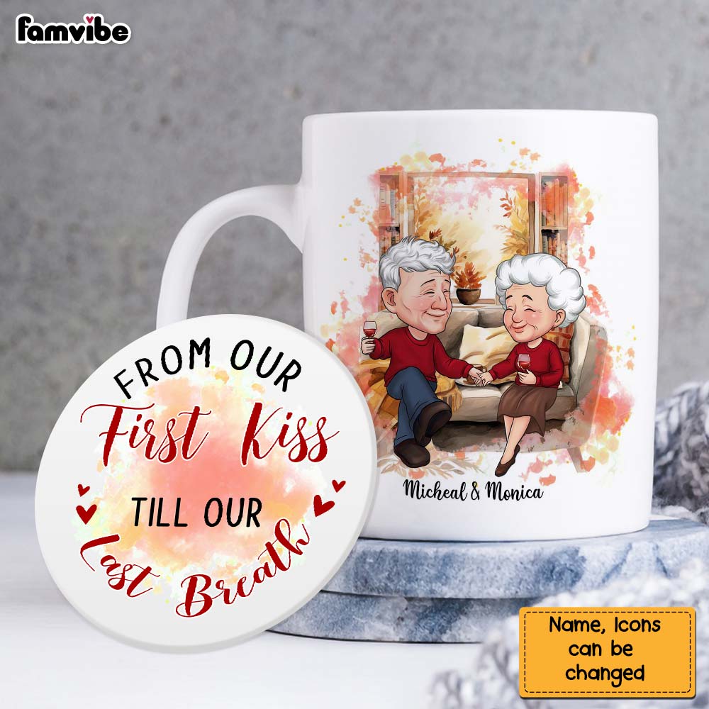 Personalized Couple From Our First Kiss Mug And Coaster Set 30326 Primary Mockup