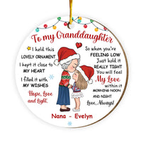Personalized Gift For Granddaughter Hold This Circle Ornament 30328 thumb 1