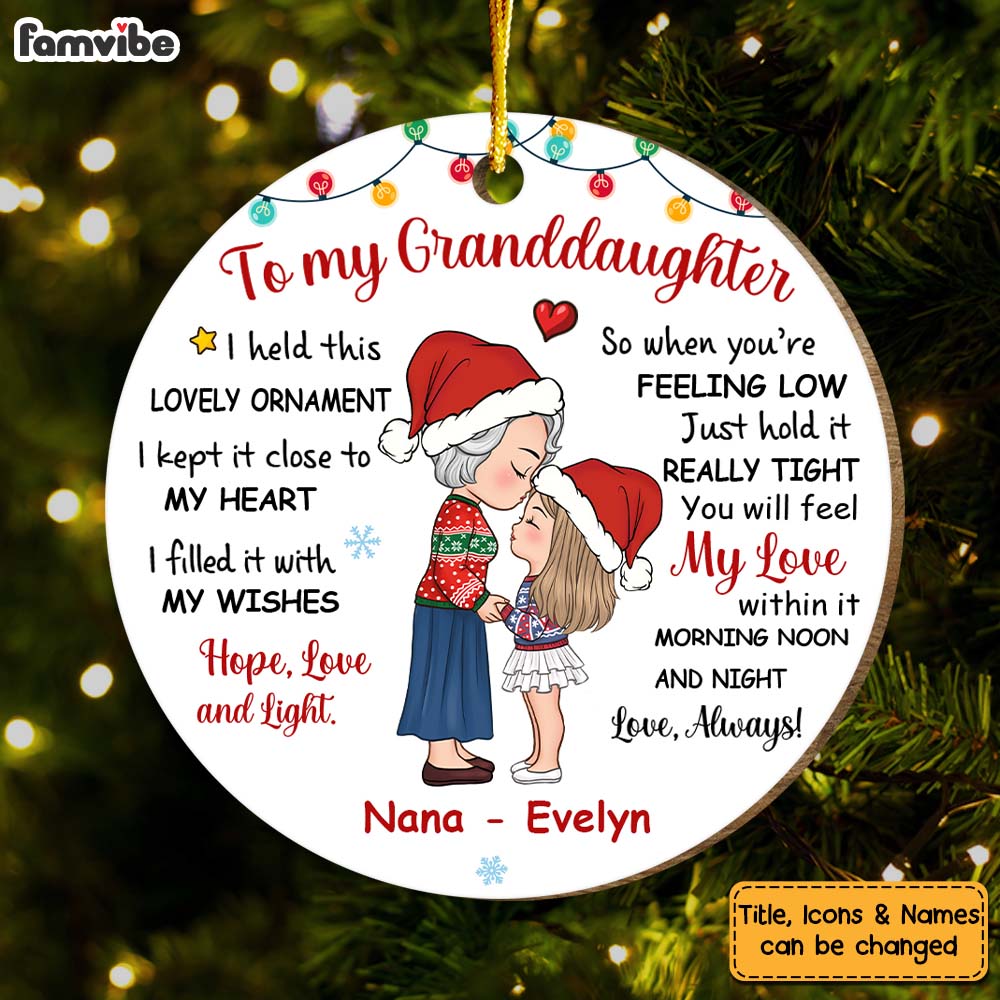 Personalized Gift For Granddaughter Hold This Circle Ornament 30328 Primary Mockup