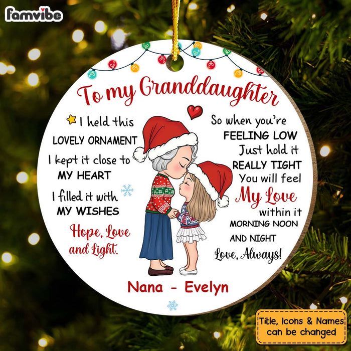 Personalized Gift For Granddaughter Hold This Circle Ornament 30328 1