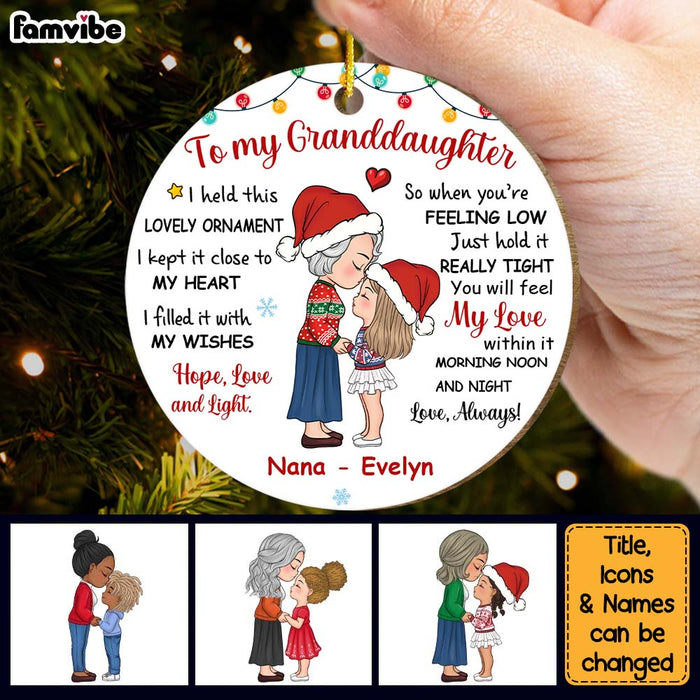 Personalized Gift For Granddaughter Hold This Circle Ornament 30328 1