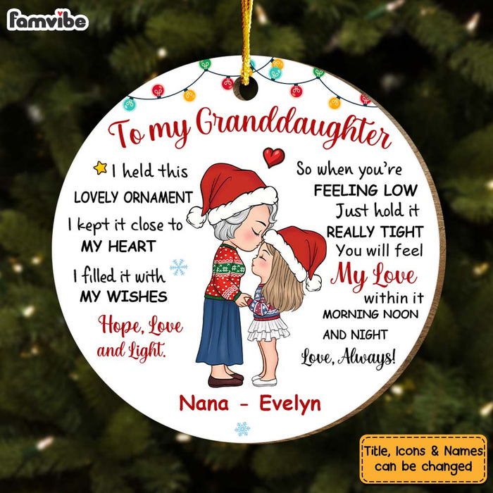 Personalized Gift For Granddaughter Hold This Circle Ornament 30328 1