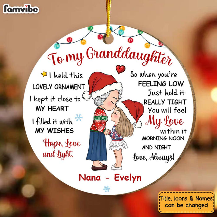 Personalized Gift For Granddaughter Hold This Circle Ornament 30328 1