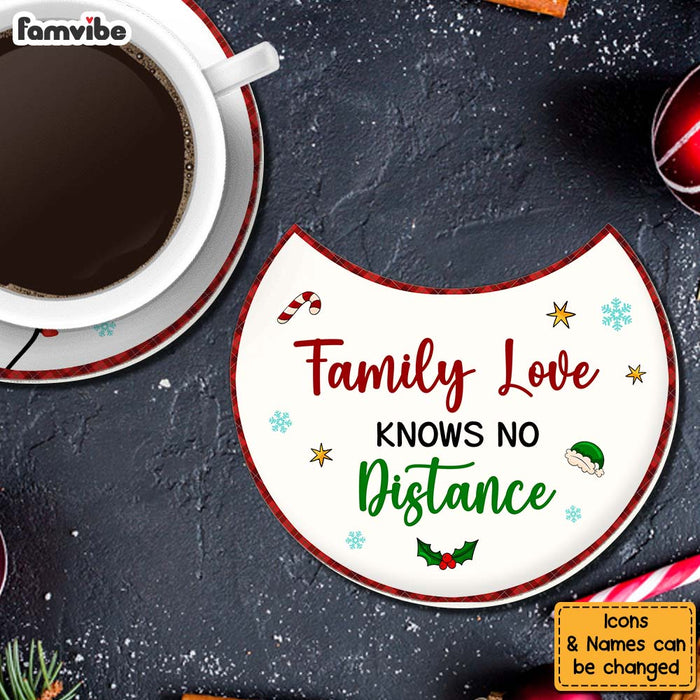 Personalized Family Love Knows No Distance Crescent Coaster Set 30329 1
