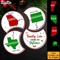 Personalized Family Love Knows No Distance Crescent Coaster Set 30329 thumb 1