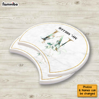 Personalized Couple Initial Letter Crescent Coaster Set 30330 thumb 1