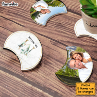 Personalized Couple Initial Letter Crescent Coaster Set 30330 thumb 1
