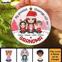 Personalized Christmas Gift For Grandma My Blessings Circle Ornament 30342 thumb 1