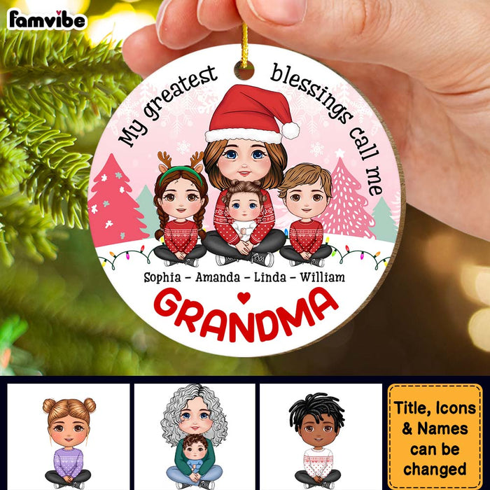 Personalized Christmas Gift For Grandma My Blessings Circle Ornament 30342 1