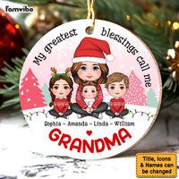 Personalized Christmas Gift For Grandma My Blessings Circle Ornament 30342 thumb 1