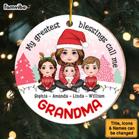 Personalized Christmas Gift For Grandma My Blessings Circle Ornament 30342 thumb 1