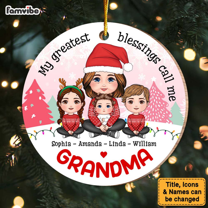 Personalized Christmas Gift For Grandma My Blessings Circle Ornament 30342 1