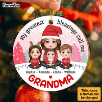 Personalized Christmas Gift For Grandma My Blessings Circle Ornament 30342 thumb 1