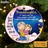 Personalized Gift For Granddaughter Love You To The Moon And Back Circle Ornament 30344 1