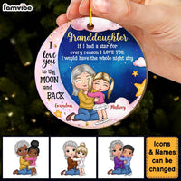 Personalized Gift For Granddaughter Love You To The Moon And Back Circle Ornament 30344 thumb 1