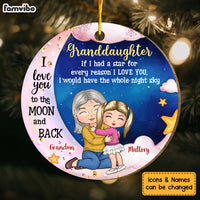 Personalized Gift For Granddaughter Love You To The Moon And Back Circle Ornament 30344 thumb 1