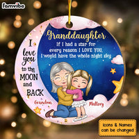 Personalized Gift For Granddaughter Love You To The Moon And Back Circle Ornament 30344 thumb 1