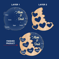 Personalized Family Heart Mom And Dad 2 Layered Mix Ornament 30346 thumb 1