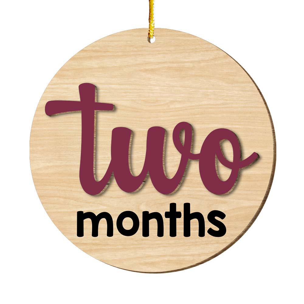 Personalized Gift For Baby Wooden 3D Monthly Milestone 2 Layered Wood Ornament 30348 Primary Mockup