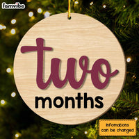 Personalized Gift For Baby Wooden 3D Monthly Milestone 2 Layered Wood Ornament 30348 thumb 1