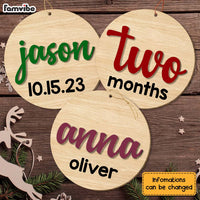 Personalized Gift For Baby Wooden 3D Monthly Milestone 2 Layered Wood Ornament 30348 thumb 1