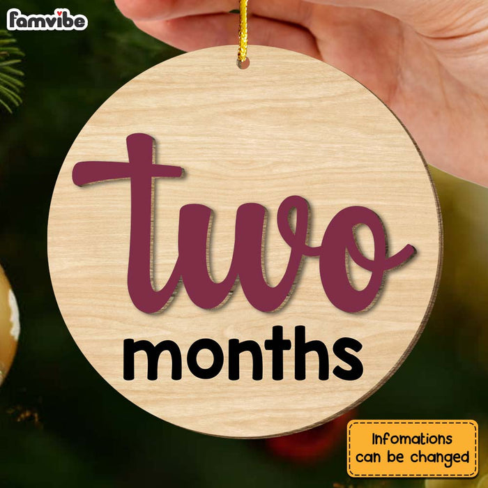 Personalized Gift For Baby Wooden 3D Monthly Milestone 2 Layered Wood Ornament 30348 1
