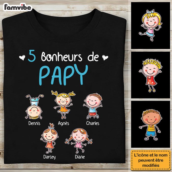 Personalized Gift For Grandpa French Bonheurs De Papy Shirt - Hoodie - Sweatshirt 30352 1