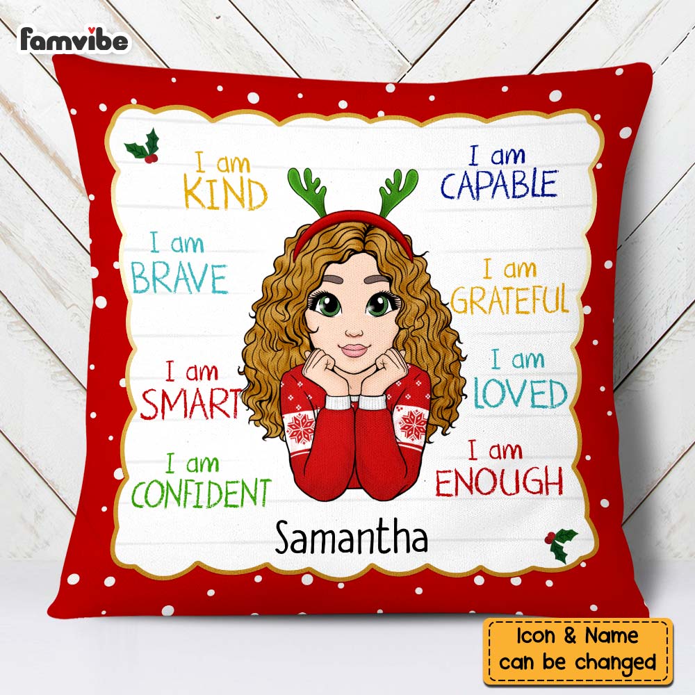 Personalized Snowman Granddaughter Christmas Pillow NB102 85O57 - Famvibe