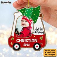 Personalized Gift For Kids Merry Christmas Truck Upload Photo Ornament 30375 thumb 1