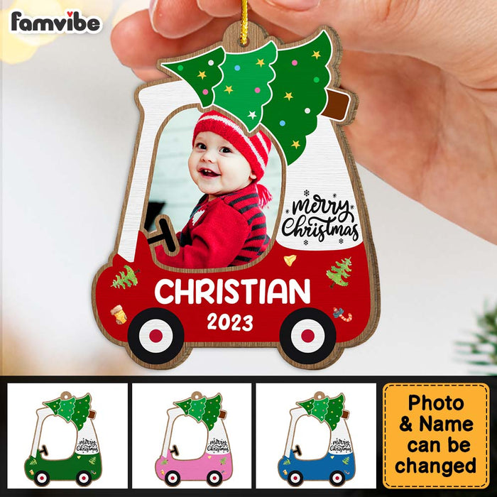 Personalized Gift For Kids Merry Christmas Truck Upload Photo Ornament 30375 1