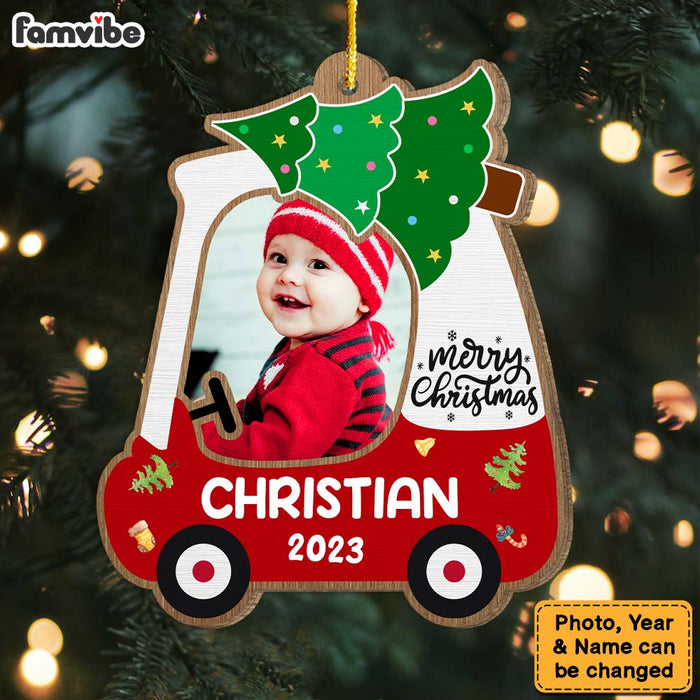 Personalized Gift For Kids Merry Christmas Truck Upload Photo Ornament 30375 1