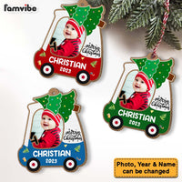 Personalized Gift For Kids Merry Christmas Truck Upload Photo Ornament 30375 thumb 1
