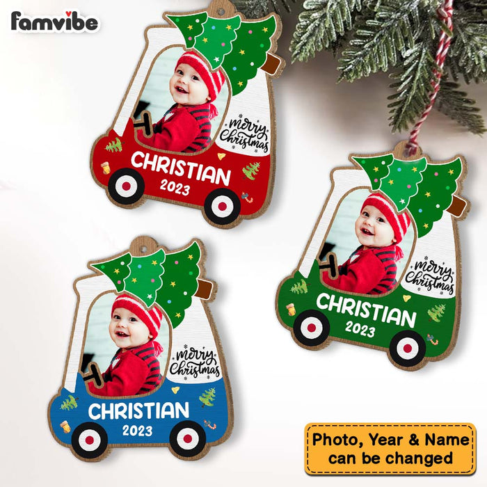 Personalized Gift For Kids Merry Christmas Truck Upload Photo Ornament 30375 1
