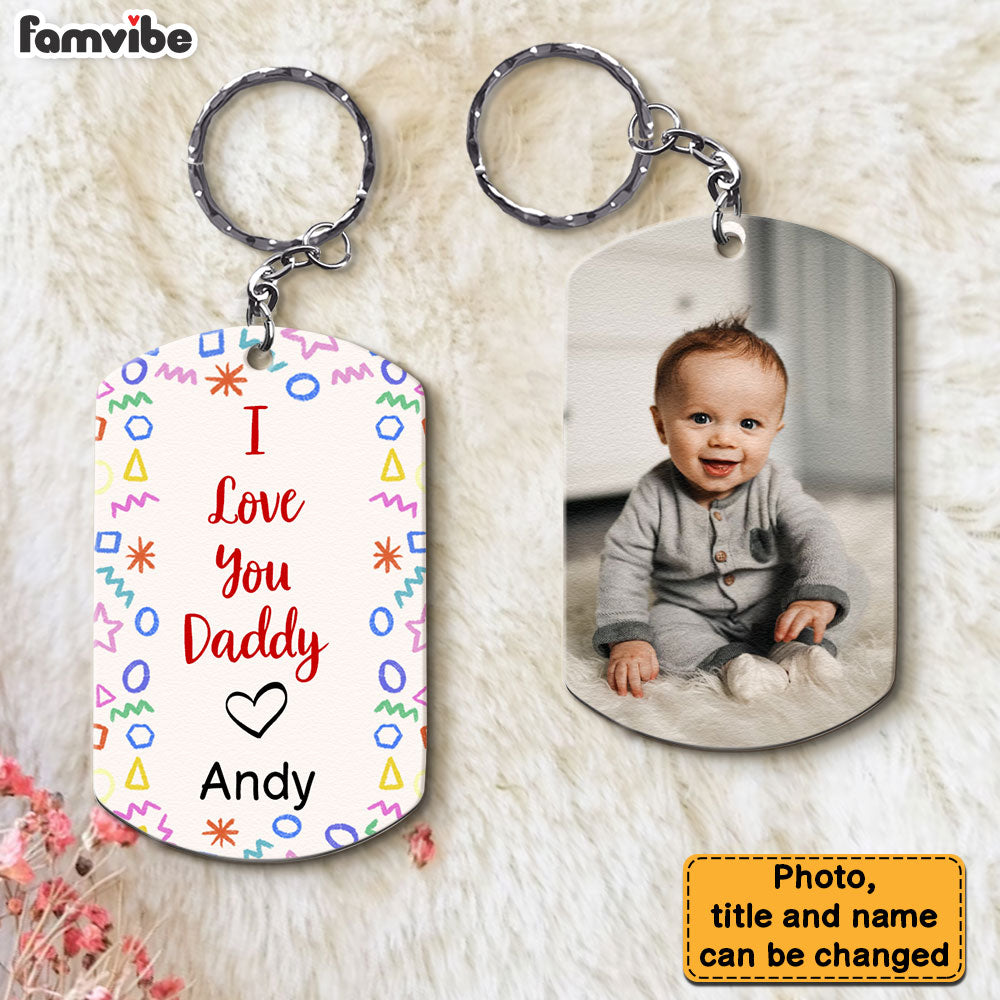 Personalized Message Family I Love You Aluminum Keychain 30382 Primary Mockup