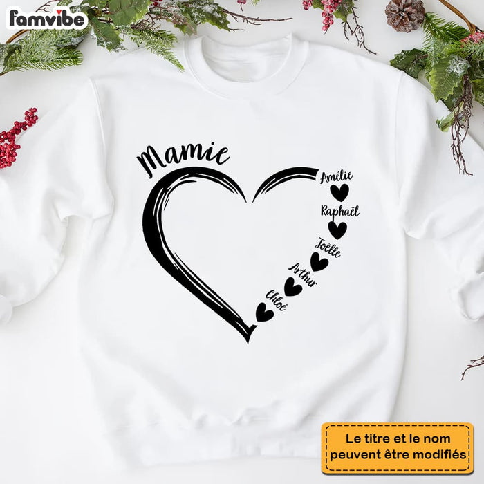Personalized Gift For Grandma French Hearts Shirt - Hoodie - Sweatshirt 30391 1