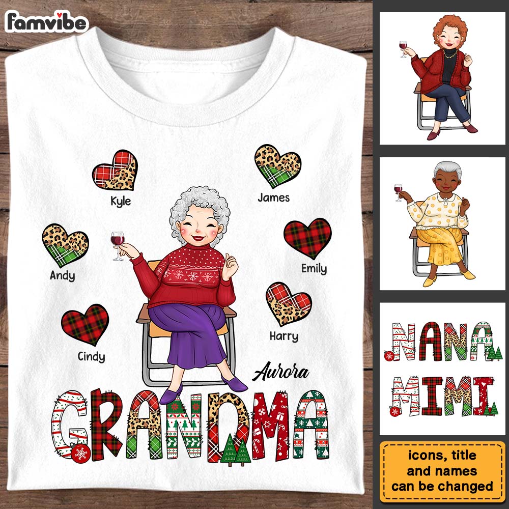 Personalized Gift For Grandma Grandkids Christmas Shirt Hoodie Sweatshirt 30398 Primary Mockup