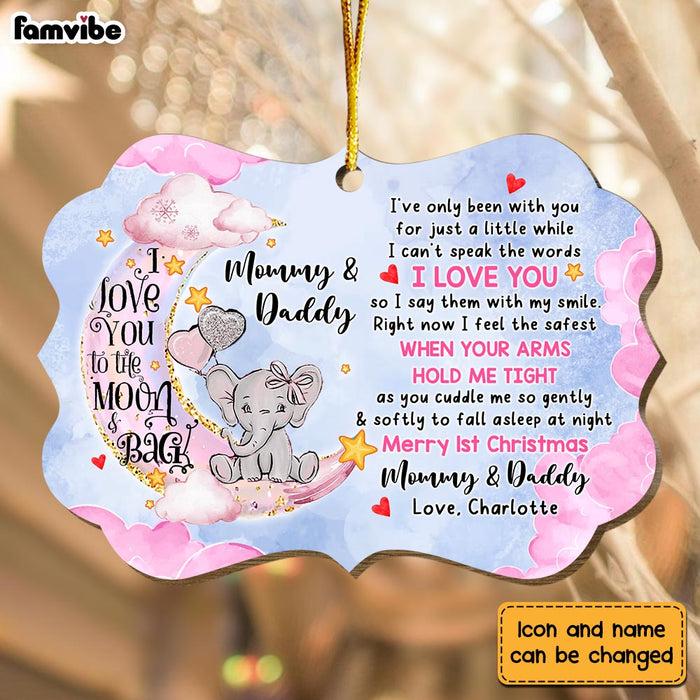Personalized Gift For Baby Merry First Christmas Pink Moon Benelux Ornament 30399 1