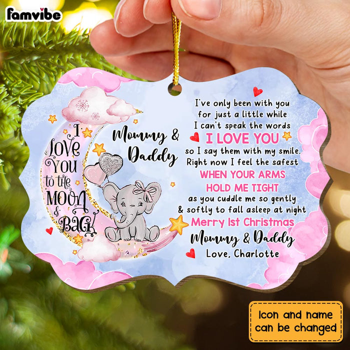 Personalized Gift For Baby Merry First Christmas Pink Moon Benelux Ornament 30399 1